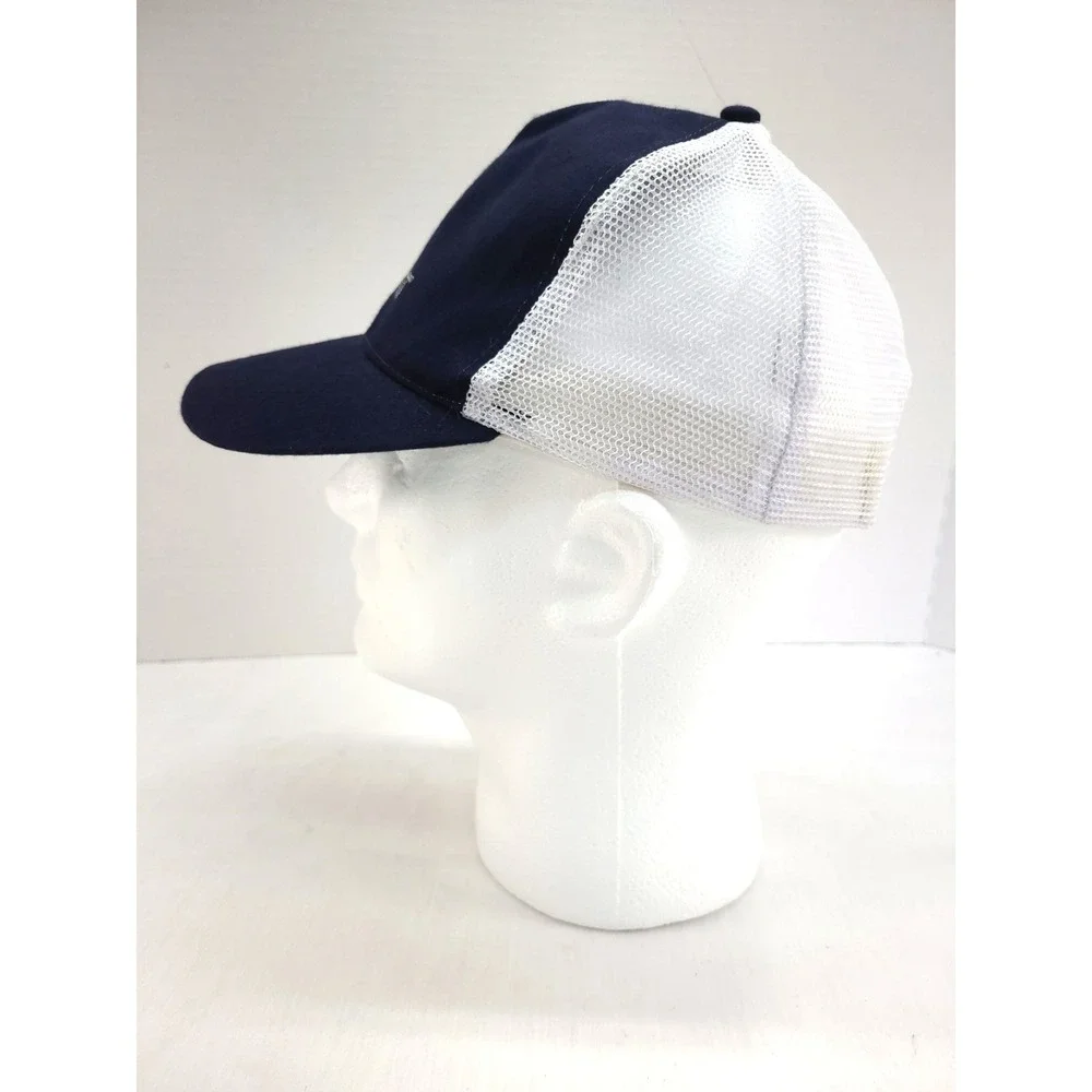 Ariat Hat Cap Mens Adjustable Blue White Mesh Logo Baseball Breathable Casual